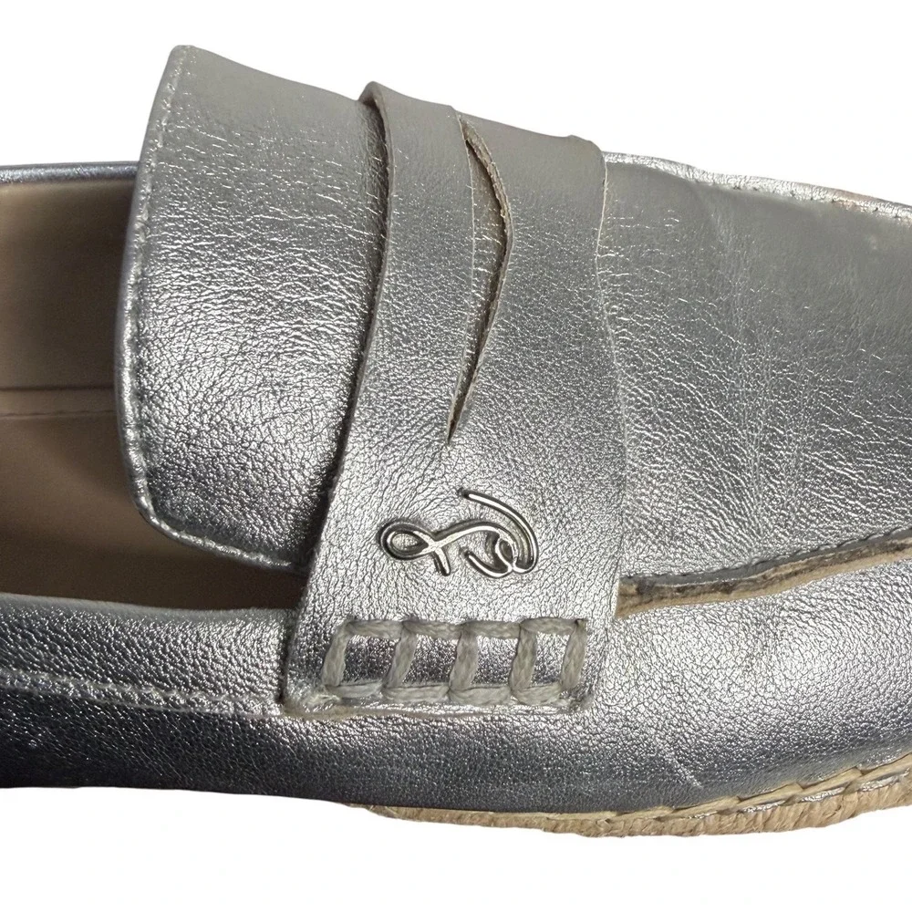 Sam Edelman Kai Silver Espadrille Loafer‎ Metallic Women's Size 7